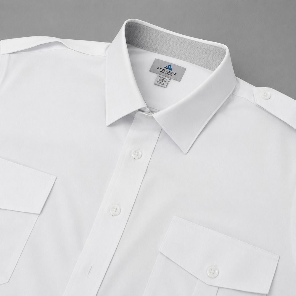 A Cut Above 2XL M&H WHITE Pilot Uniform 47 EU Shirts 19  S/S Button. LOT OF 2